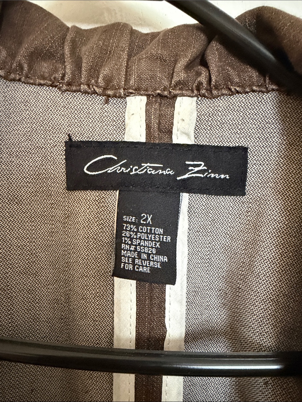 Christina Chocolate Brown Ruffle-Collar Shirt Jacket - Picture 2 of 2